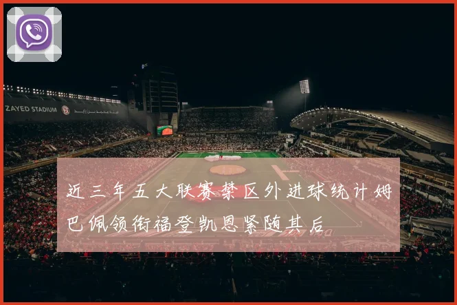 近三年五大联赛禁区外进球统计姆巴佩领衔福登凯恩紧随其后